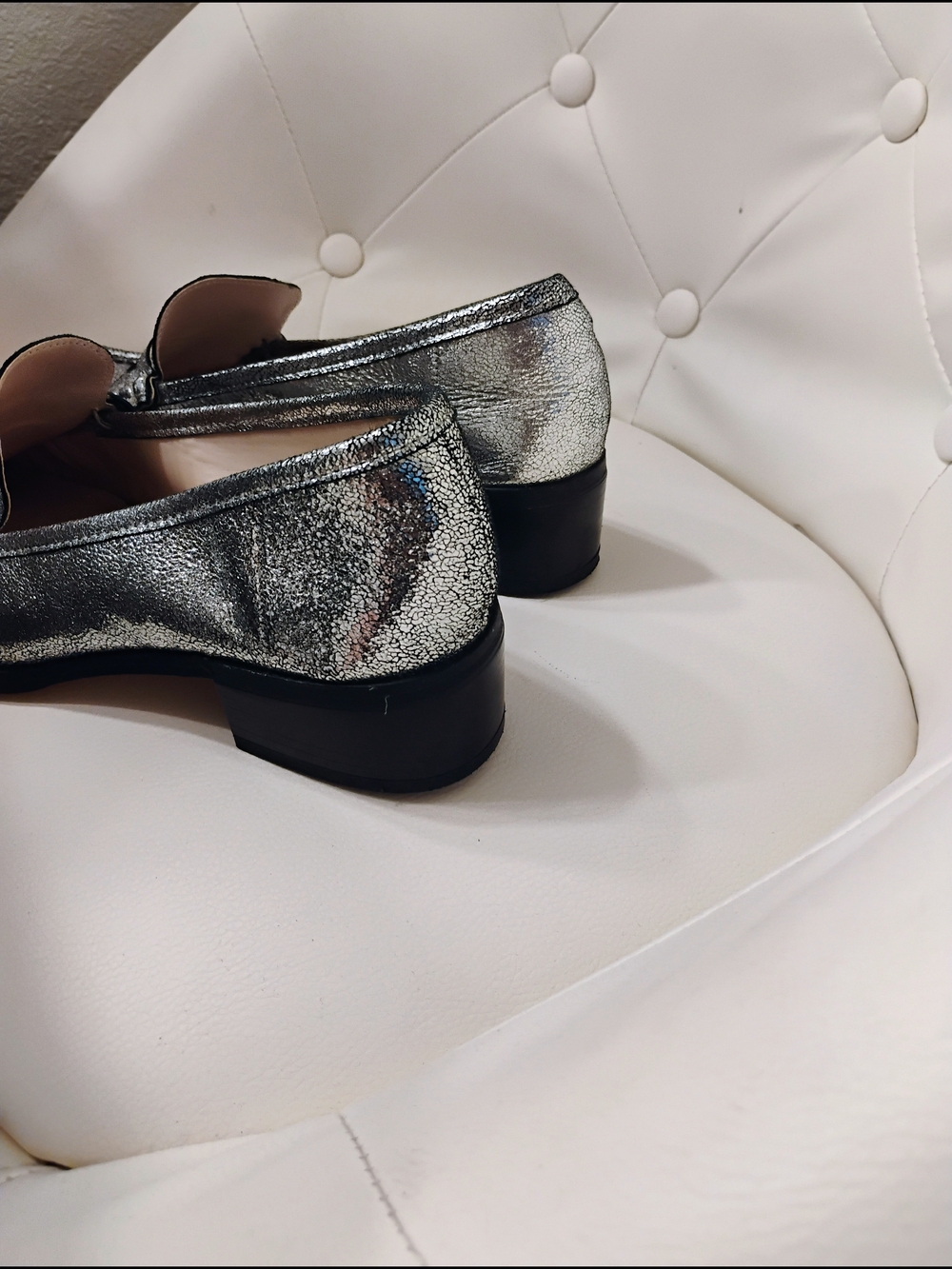 Zara Silver Metallic Penny Loafers - Picture 5 of 6